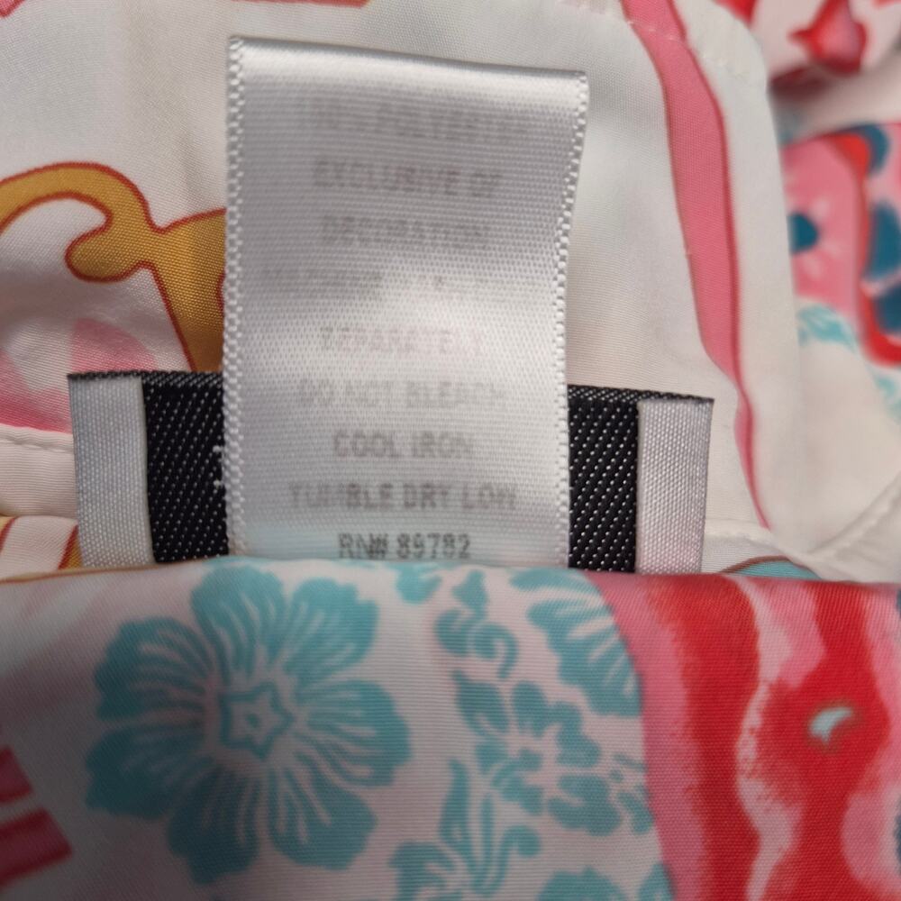 Natori Boho Floral Medallion Tunic Dress Split V Neck Butterfly Sleep Shirt Sz L - Picture 10 of 10